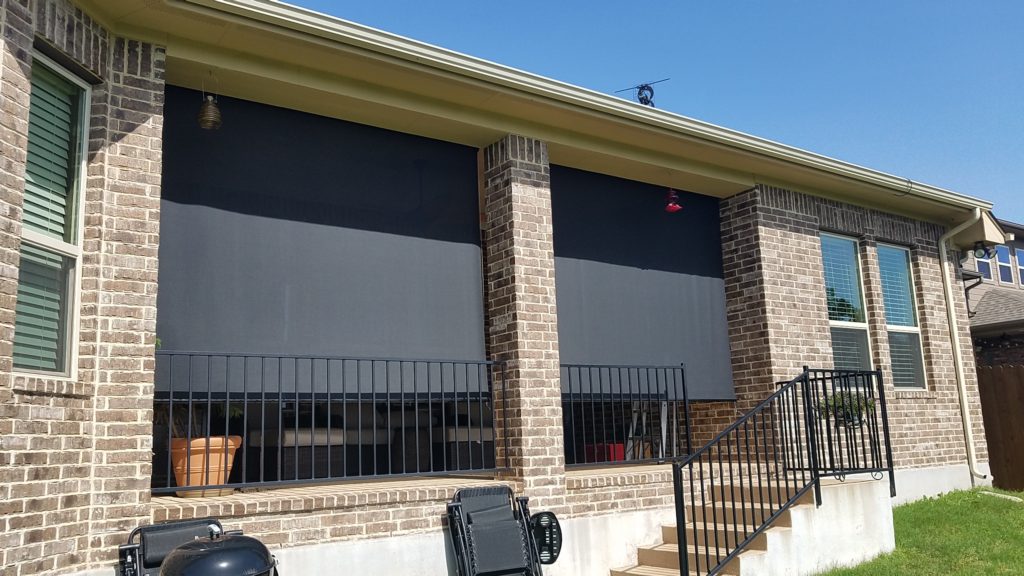 The installed cost for these two outdoor patio screens for shade was $722. The installed price of $722 included one measure trip, one installation trip, sales-tax and (2) 105" outdoor patio screens.  This outdoor patio screens customer used the 97% black sun shade fabric.  