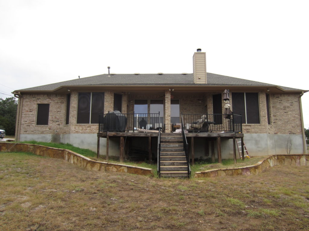 Showing what a patio looks like without solar sun shade screens.