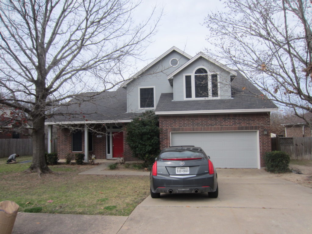 Front side of this Austin TX Solar Screens where we installed (14) 80 % solar screens.