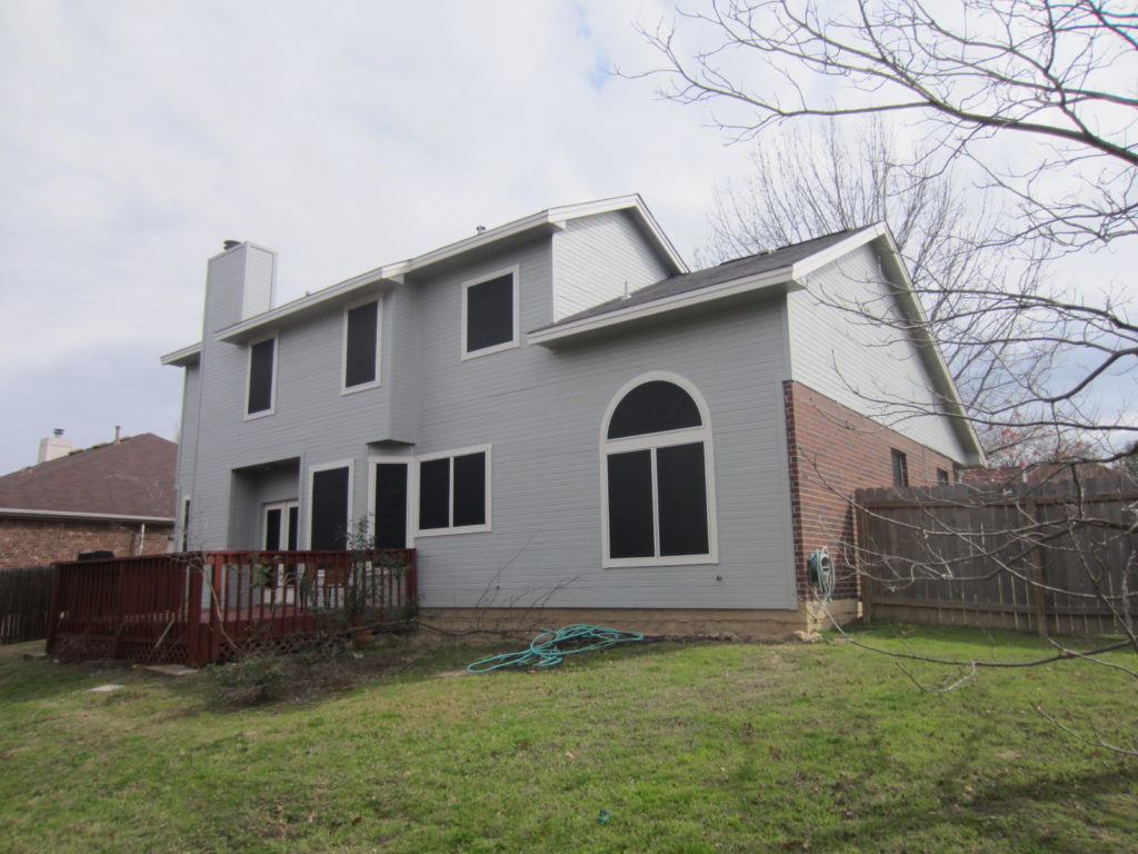 Backside of this Austin Texas Solar Window Screens installation where we installed (10) 90% solar screens.