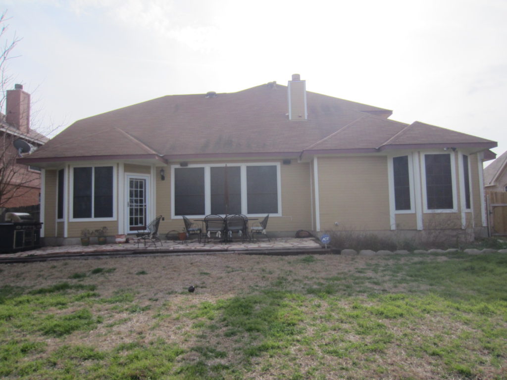 Backside of the solar screens Pflugerville Texas installation where we put solar screens on all the windows.